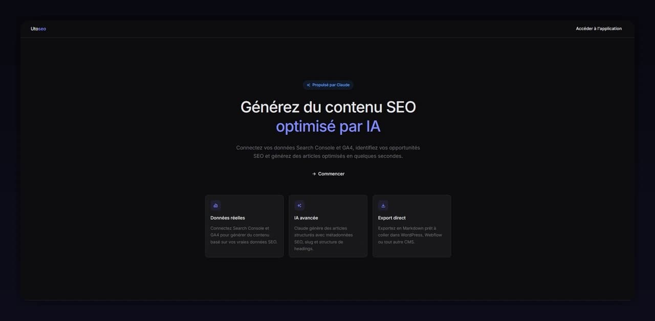 Utoseo — Générateur de contenu SEO